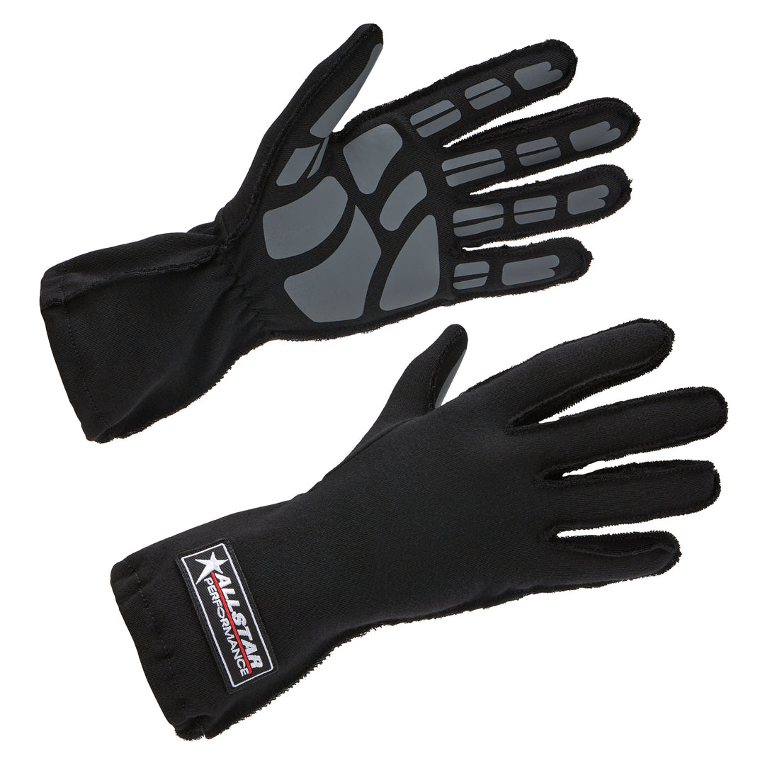 Allstar Driving Gloves Outseam Single Layer Aramid Black / Gray Small Pair ALL913011