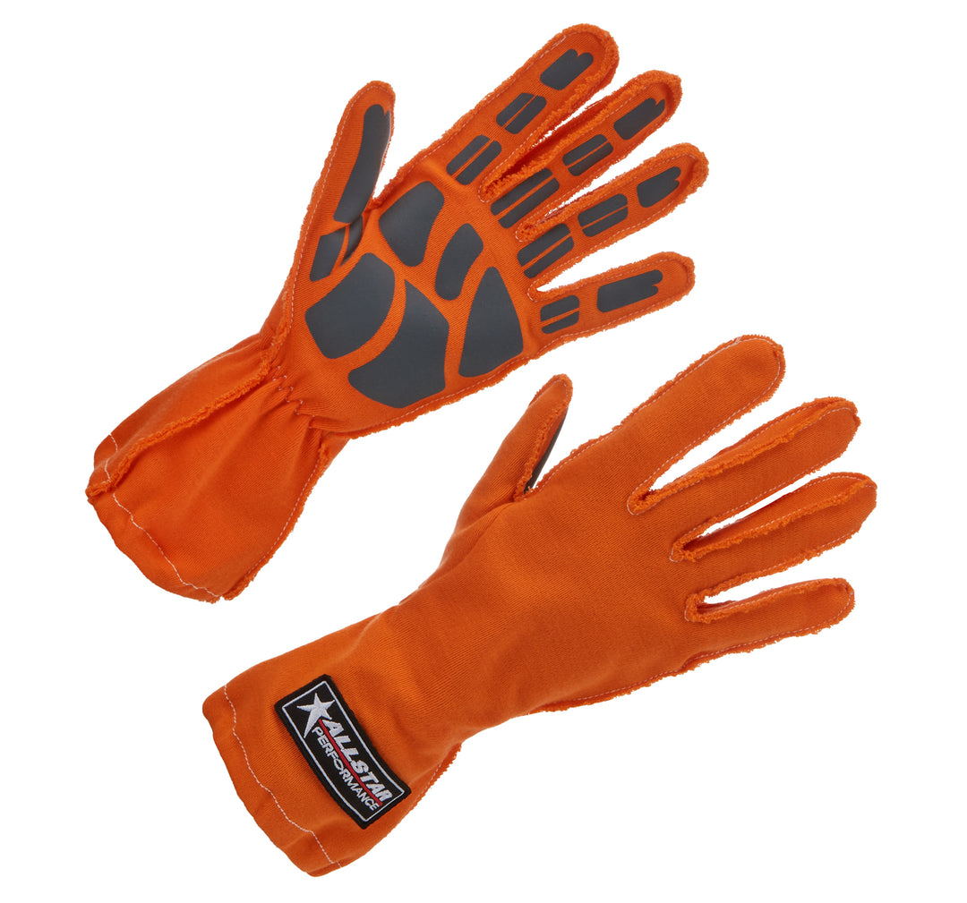 Allstar Driving Gloves Outseam Single Layer Aramid Orange / Gray Large Pair ALL913044