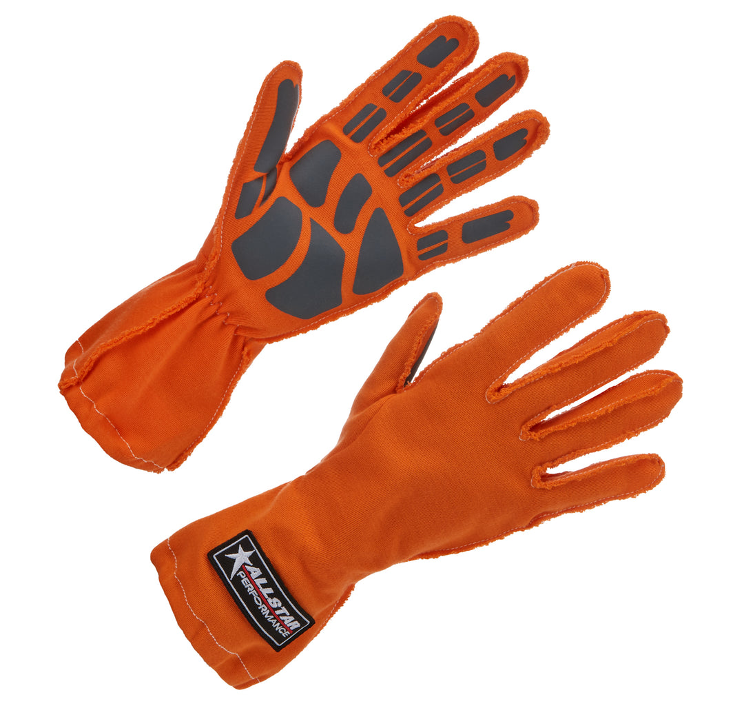 Allstar Driving Gloves Outseam Single Layer Aramid Orange / Gray X-Large Pair ALL913045