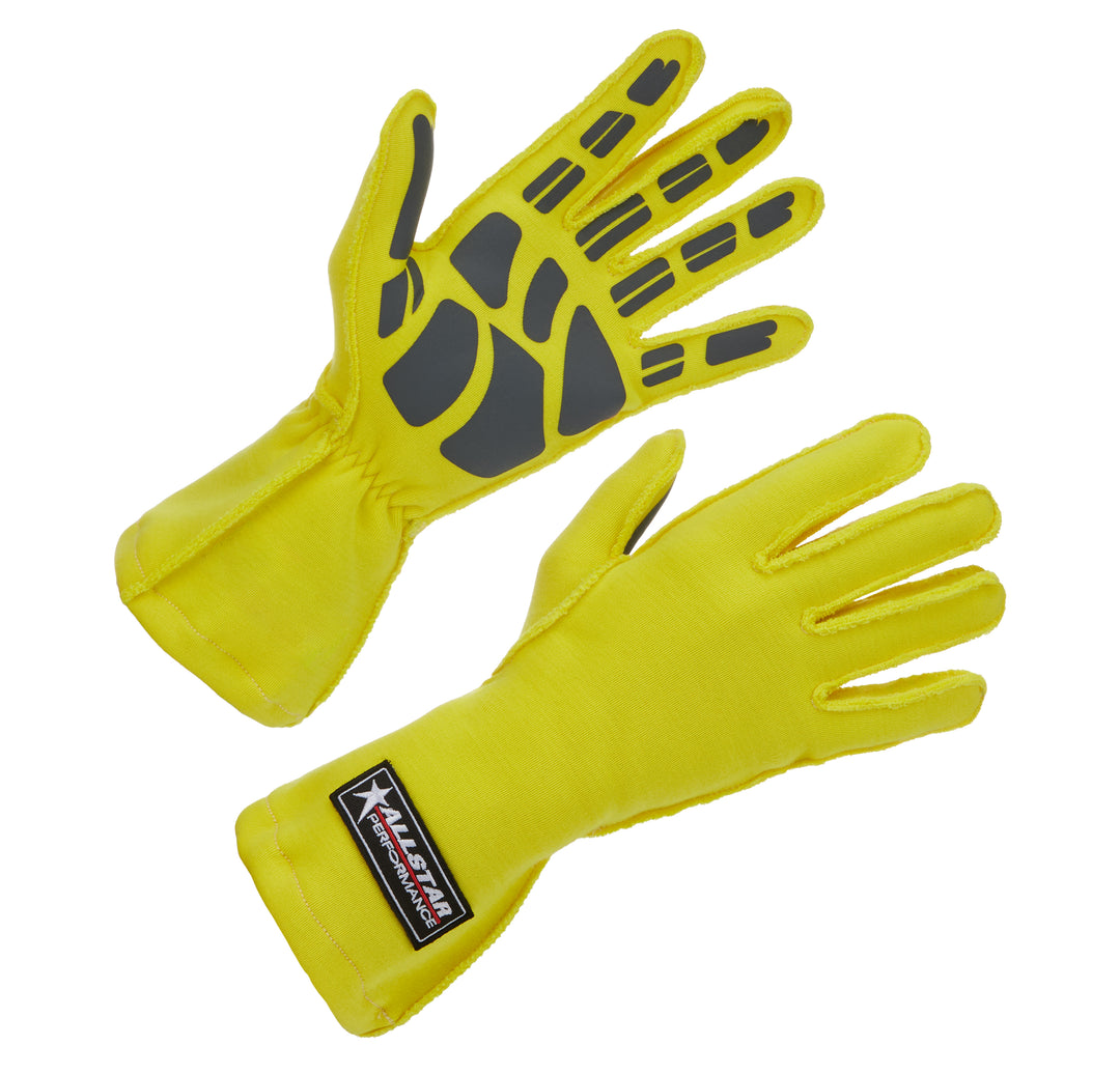 Allstar Driving Gloves Outseam Single Layer Aramid Yellow / Gray Medium Pair ALL913092