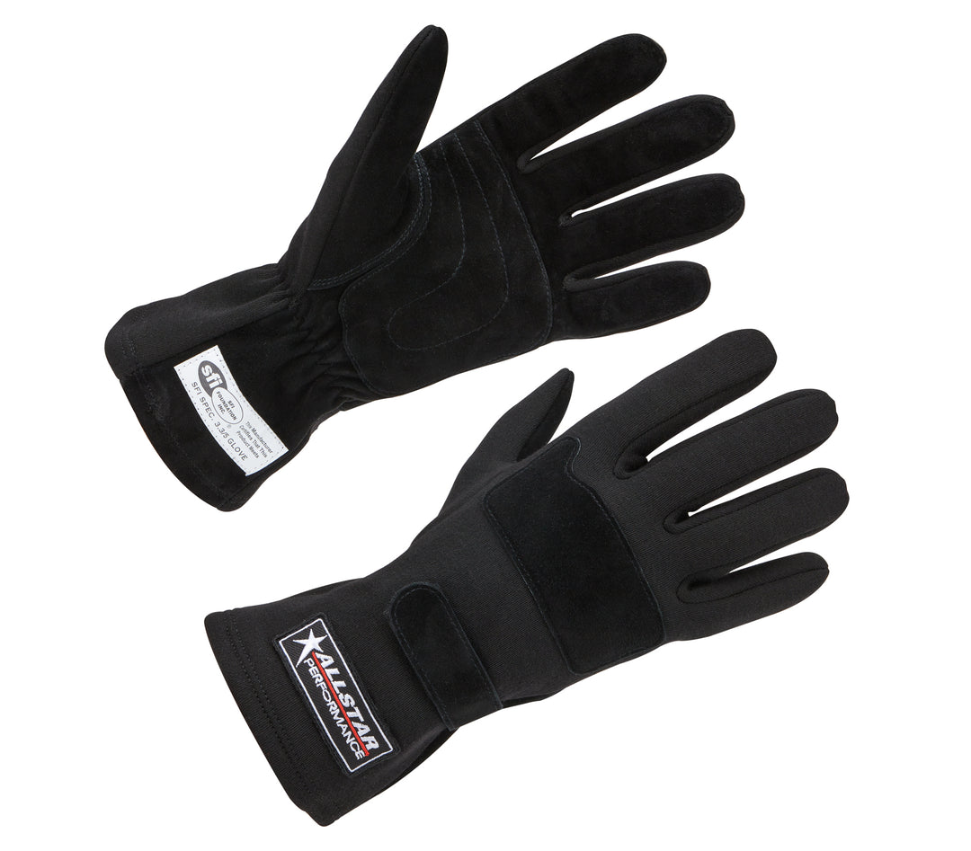 Allstar Driving Gloves SFI 3.3/5 Double Layer Aramid / Suede Black / Black Small Pair ALL915011