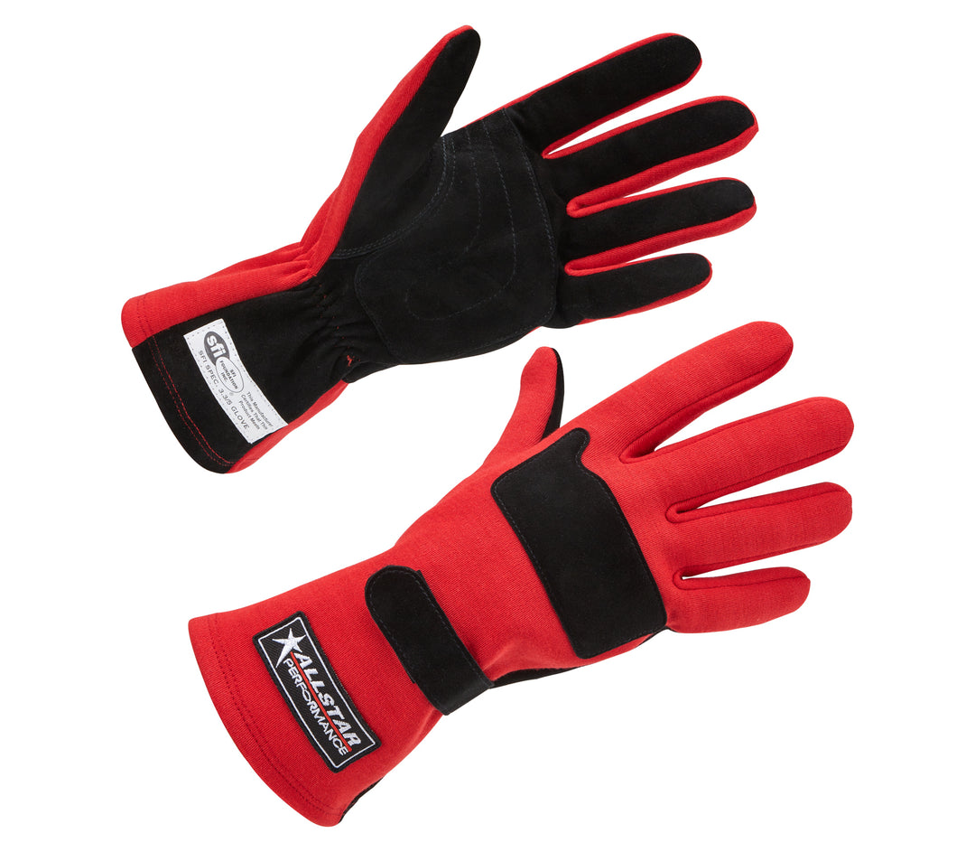 Allstar Driving Gloves SFI 3.3/5 Double Layer Aramid / Suede Red / Black Small Pair ALL915071