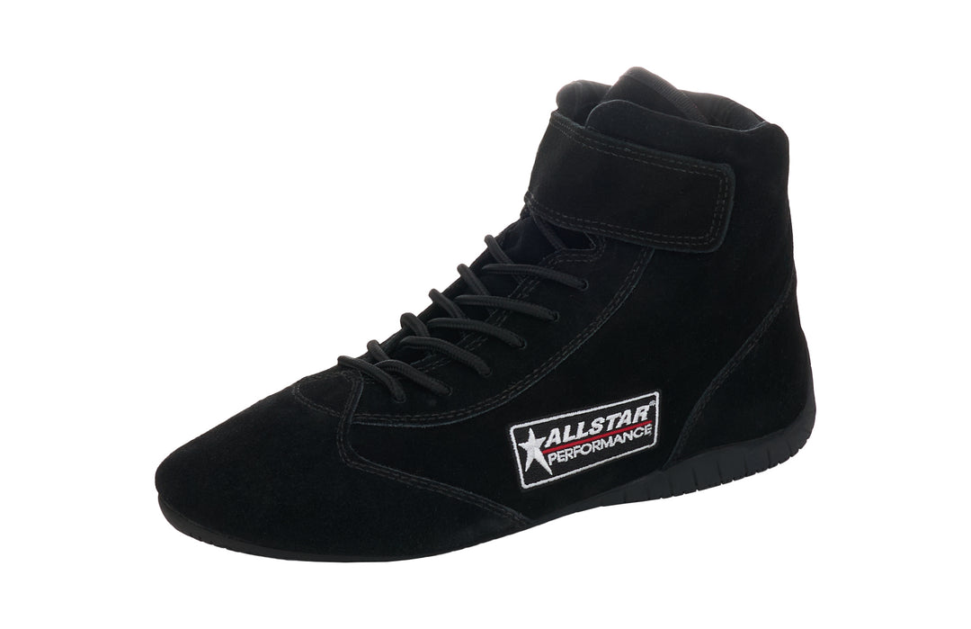 Allstar Driving Shoe Mid-Top SFI 3.3/5 Suede Outer Fire Retardant Cotton Black Size 9.5 Pair ALL919095