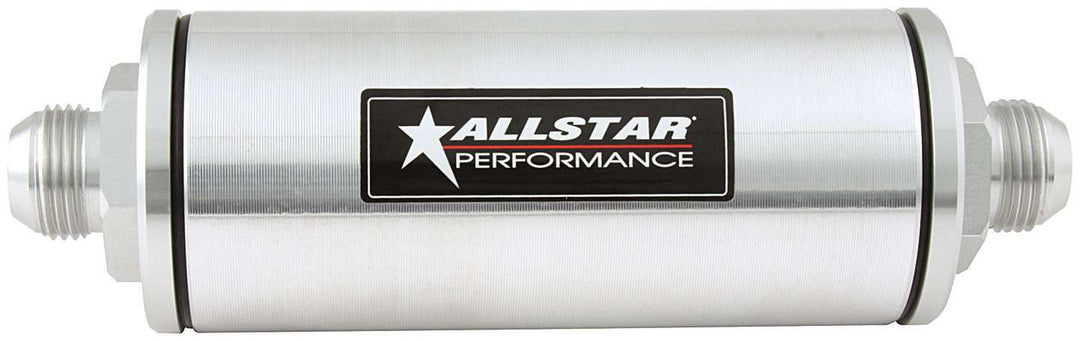 Allstar Oil Filter In-Line Paper Element 12 AN Male Inlet 12 AN Male Outlet Aluminum Clear ALL92041
