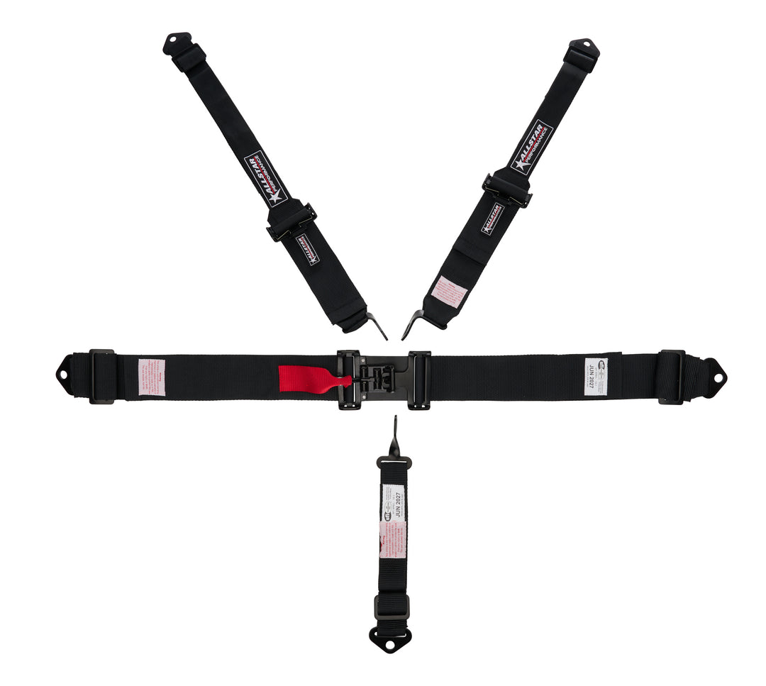 Allstar Harness 5 Point 3" Belts, 3" To 2" Shoulder Latch and Link SFI 16.1 Pull Down Kit ALL951151
