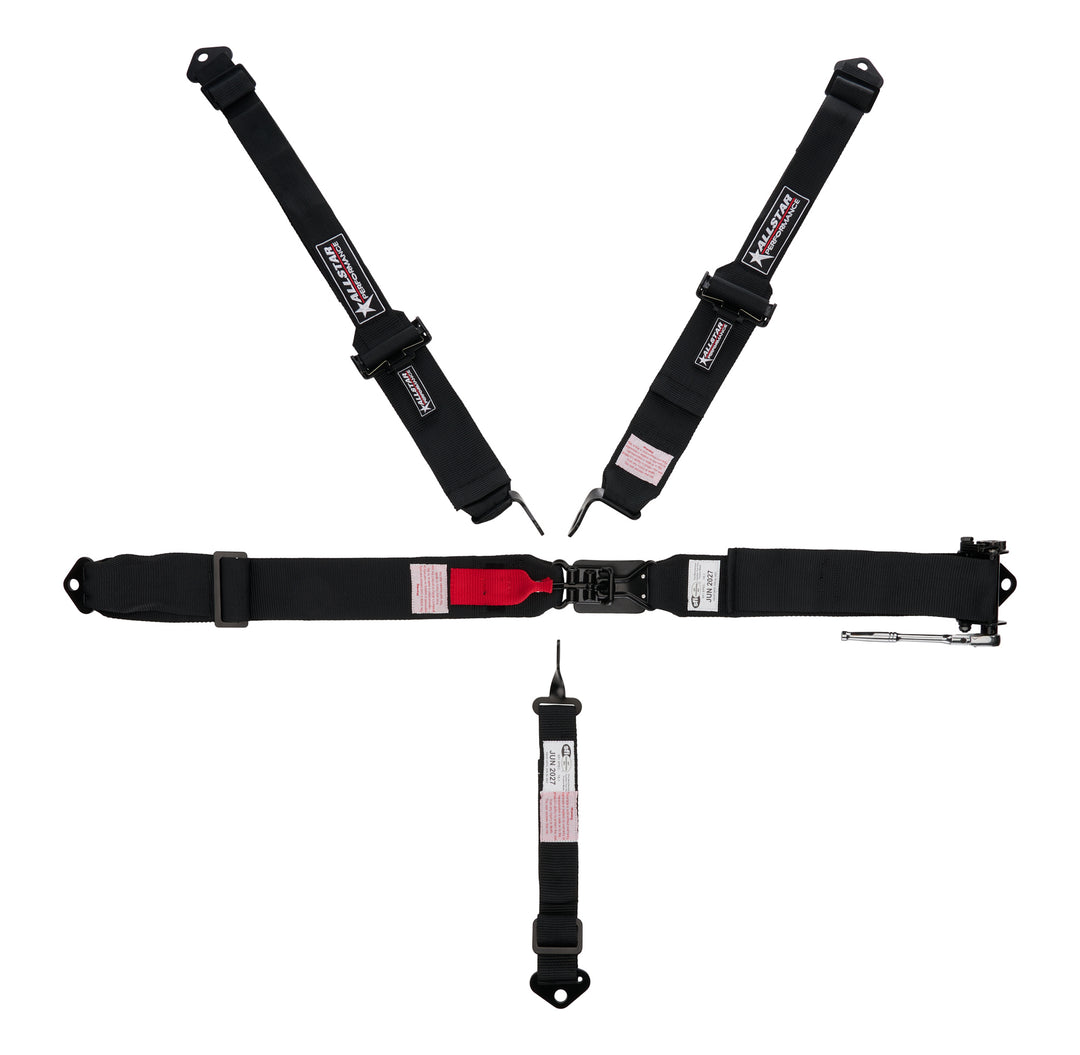 Allstar Harness 5 Point 3" Belts, 3" To 2" Shoulder Latch and Link SFI 16.1 Pull Down Kit ALL951181