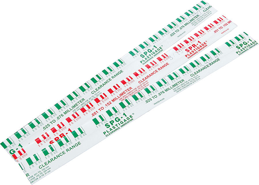 Allstar Plastigage 0.002-0.006" and 0.025 to 0.076 mm Measurement Range 12" Strips Green Kit ALL96475