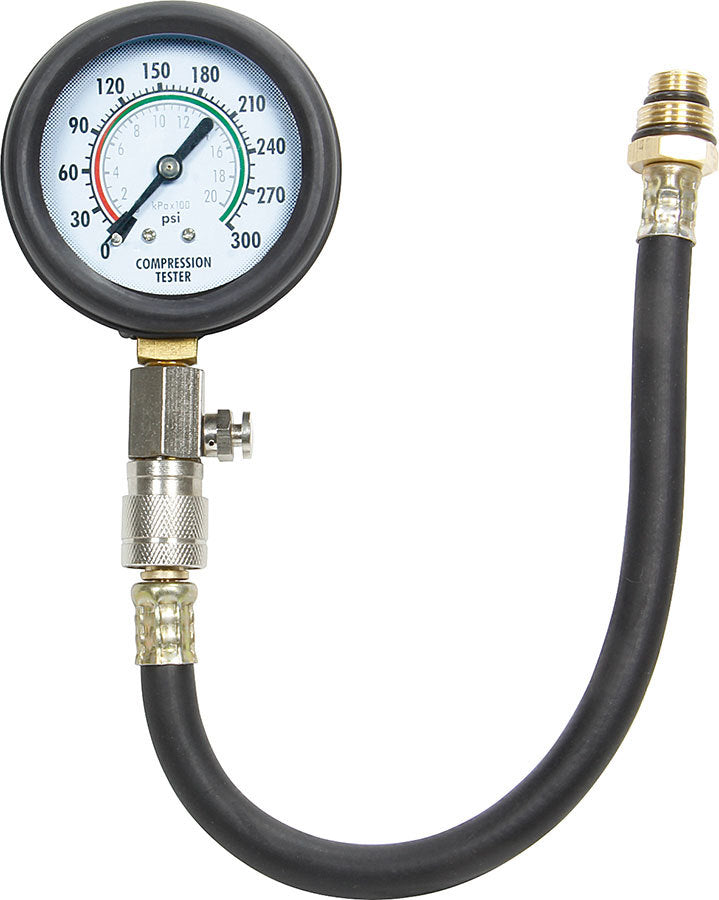 Allstar Compression Gauge 0-300 psi Mechanical Analog 2-1/2" Diameter White Face Black Pointer ALL96520