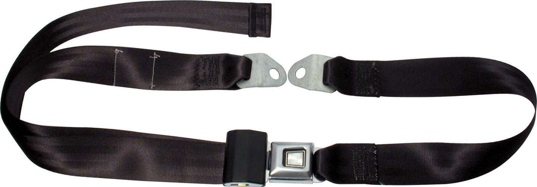 Allstar Seat Belt Lap Push Button Buckle Bolt-In Floor Mount Polyester Black ALL98110