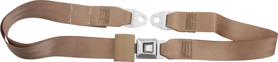 Allstar Seat Belt Lap Push Button Buckle Bolt-In Floor Mount Polyester Tan ALL98113