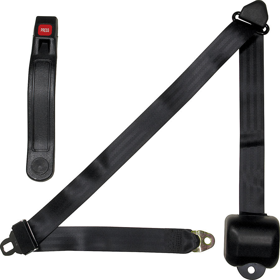 Allstar Seat Belt Lap / Shoulder Push Button Buckle Retractable Bolt-In Floor Mount Polyester ALL98115