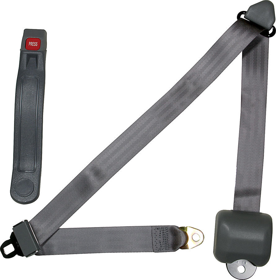 Allstar Seat Belt Lap / Shoulder Push Button Buckle Retractable Bolt-In Floor Mount Polyester ALL98116