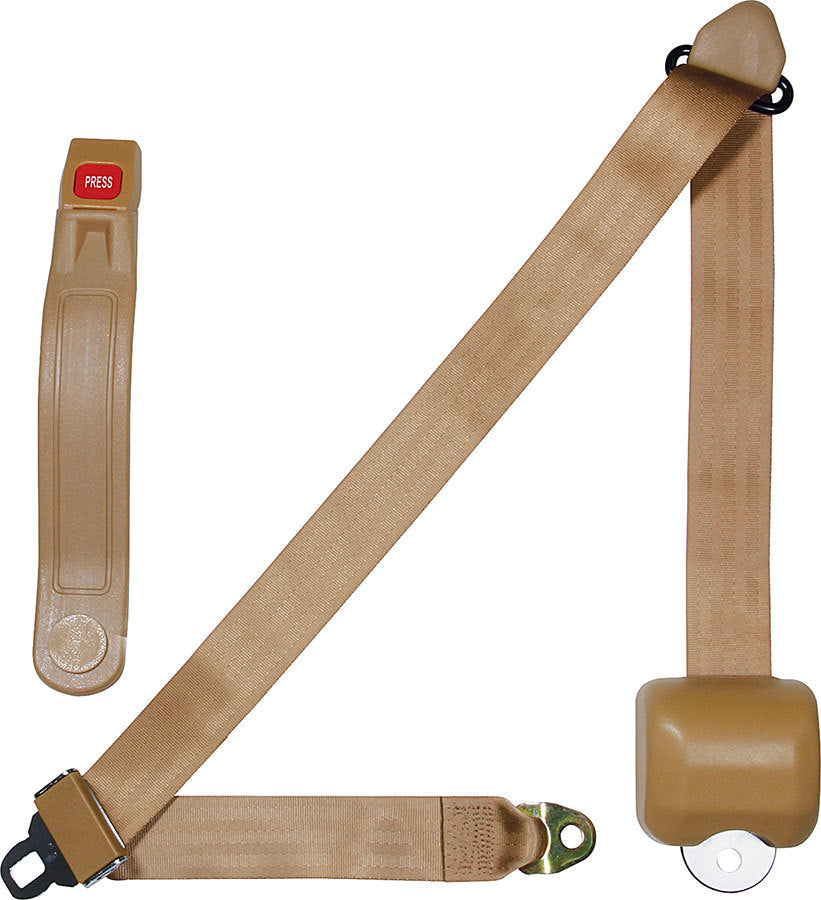 Allstar Seat Belt Lap / Shoulder Push Button Buckle Retractable Bolt-In Floor Mount Polyester ALL98118