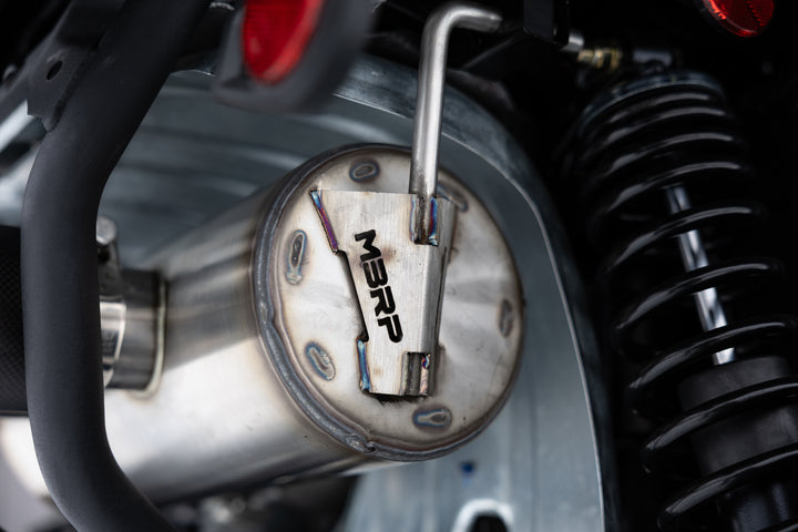 MBRP 25-Up Can-Am Outlander 850/1000R 6" Single Slip-on System, Dual Outlet with CF Tips, Performance AT-9224PT
