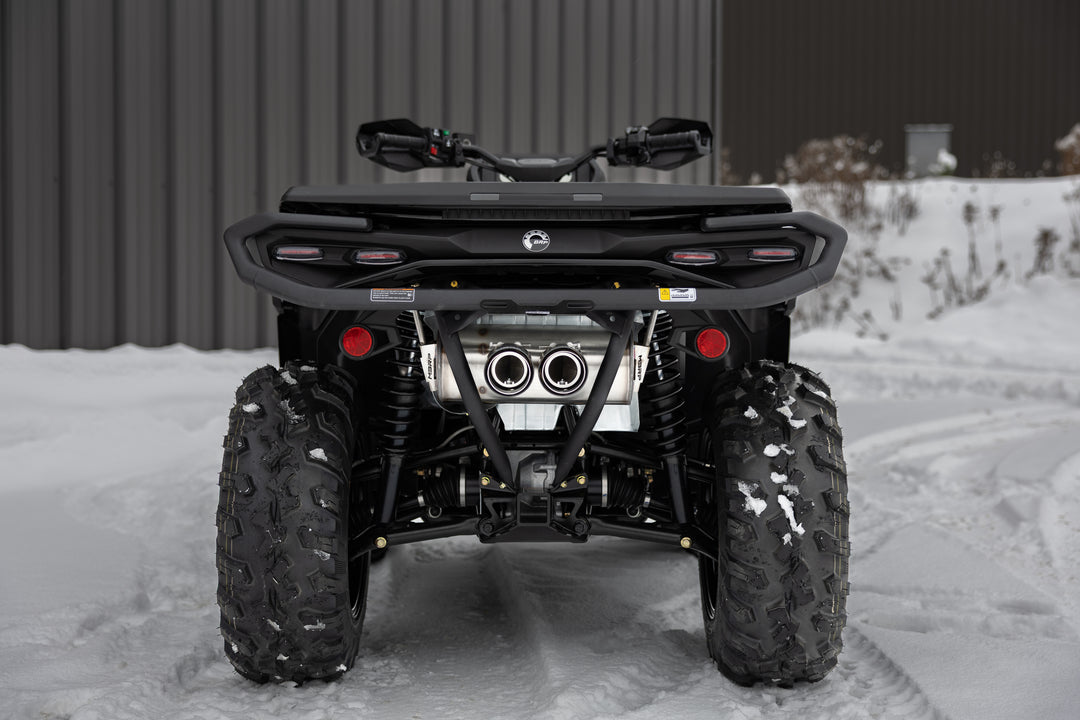 MBRP 25-Up Can-Am Outlander 850/1000R 6" Single Slip-on System, Dual Outlet with CF Tips, Performance AT-9224PT