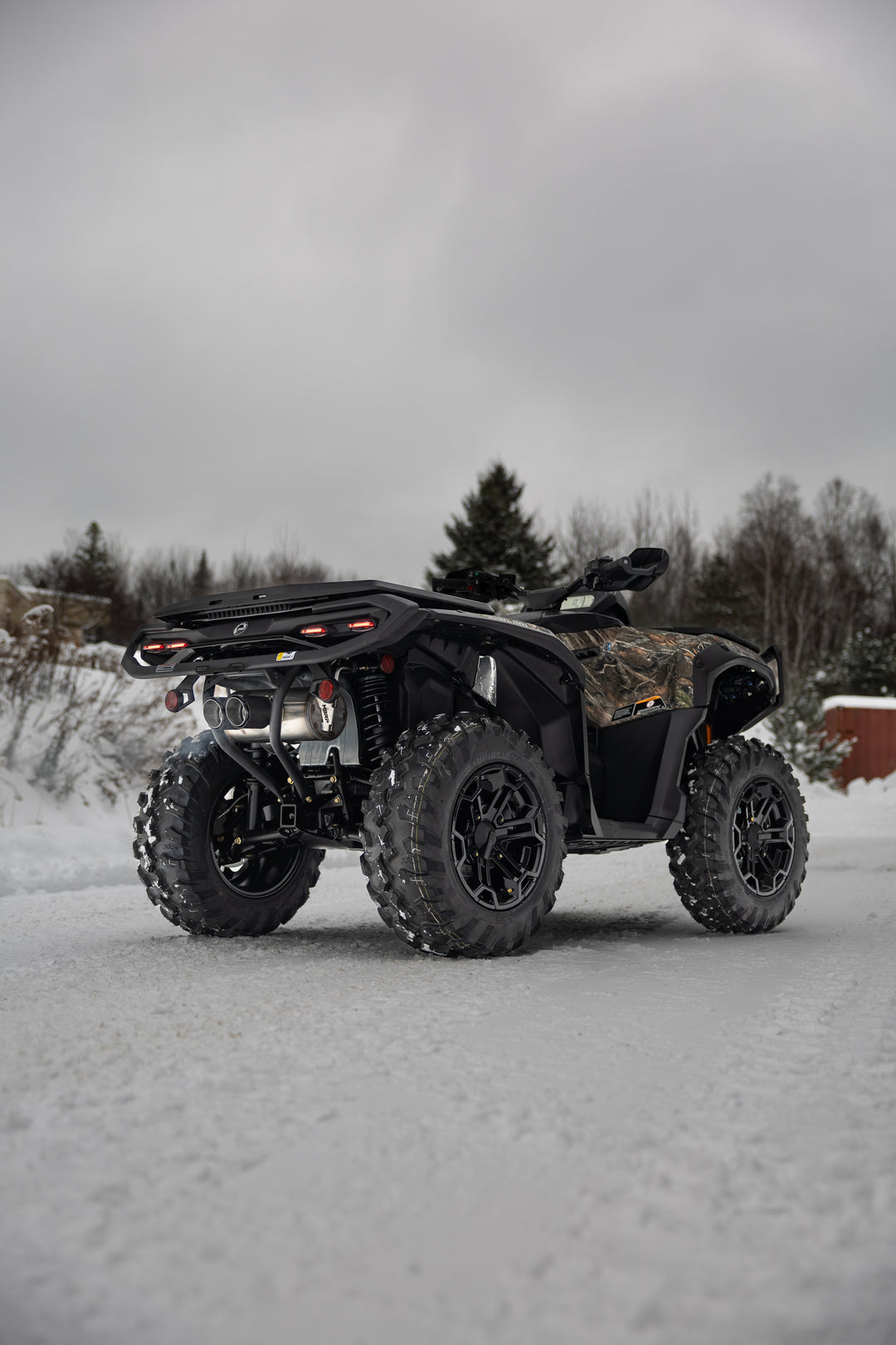 MBRP 25-Up Can-Am Outlander 850/1000R 6" Single Slip-on System, Dual Outlet with CF Tips, Performance AT-9224PT