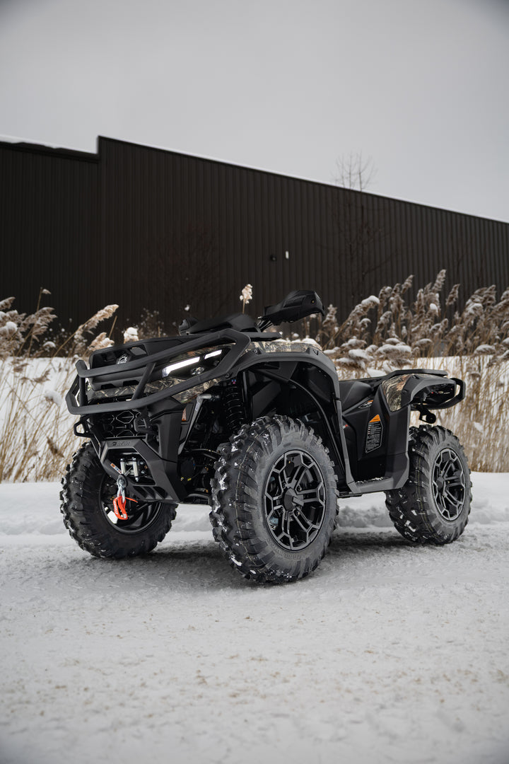MBRP 25-Up Can-Am Outlander 850/1000R 6" Single Slip-on System, Dual Outlet with CF Tips, Performance AT-9224PT