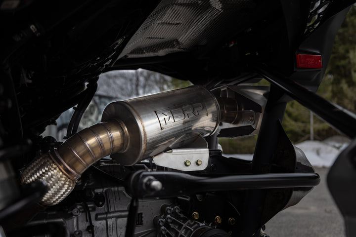 MBRP 24-Up Can-Am Maverick R, Performance Series 3" Turbo Back Single Slip-on Quiet AT-9225PT