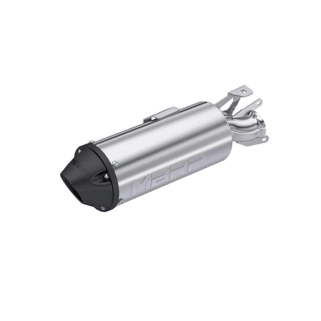 MBRP 2001-Up Polaris Sportsman 5" Single Slip-on Muffler with Billet Tip Performance Series AT-9502PT