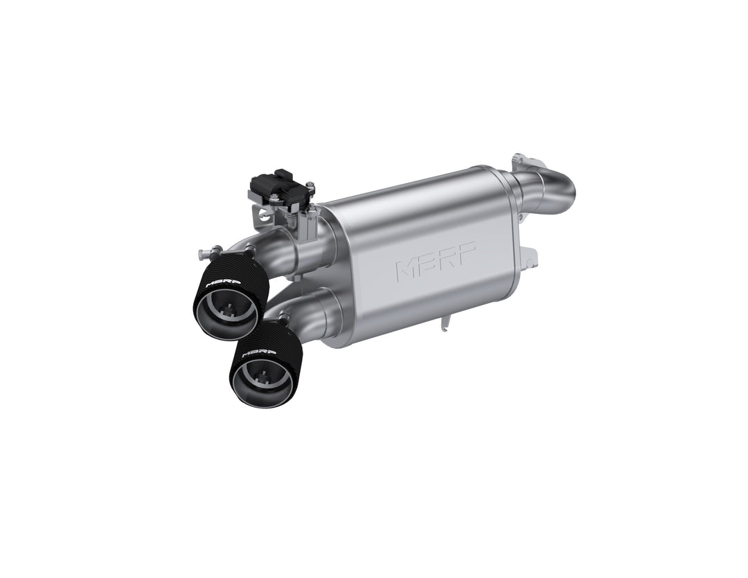 MBRP 20-Up Polaris RZR PRO XP Slip-on Active Exhaust Dual Outlet with Carbon Fiber Tips Performance AT-9524AS