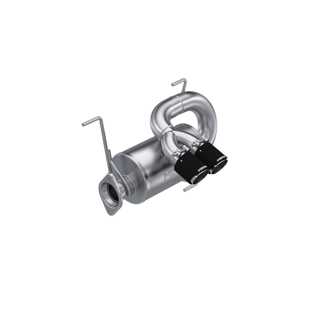 MBRP 2022-Up Polaris RZR PRO R T304 Single Slip-on Dual Outlet Performance Exhaust with Carbon Fiber Tips AT-9533PT