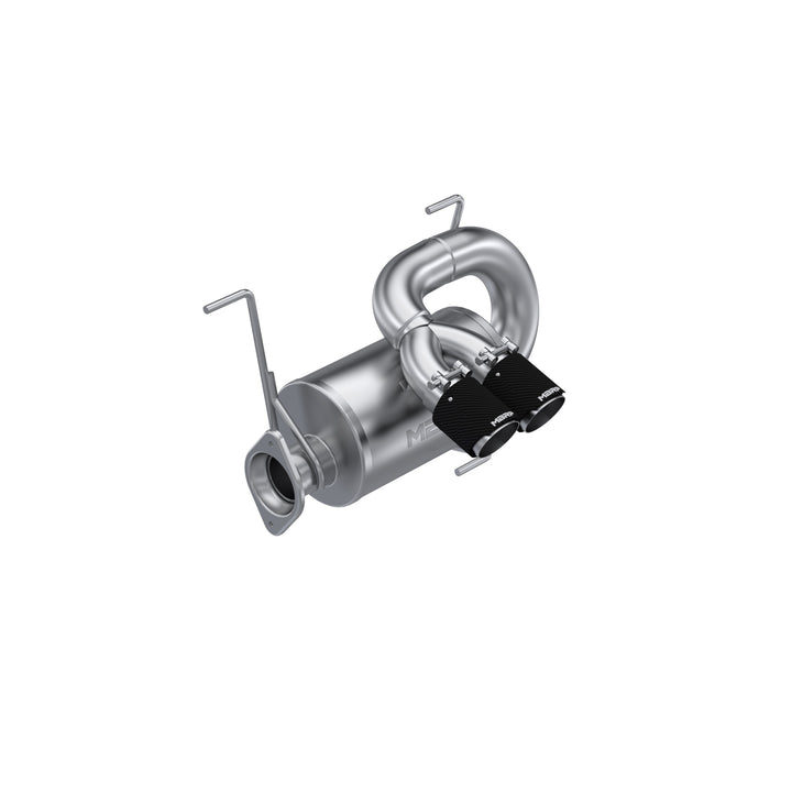 MBRP 2022-Up Polaris RZR PRO R T304 Single Slip-on Dual Outlet Performance Exhaust with Carbon Fiber Tips AT-9533PT