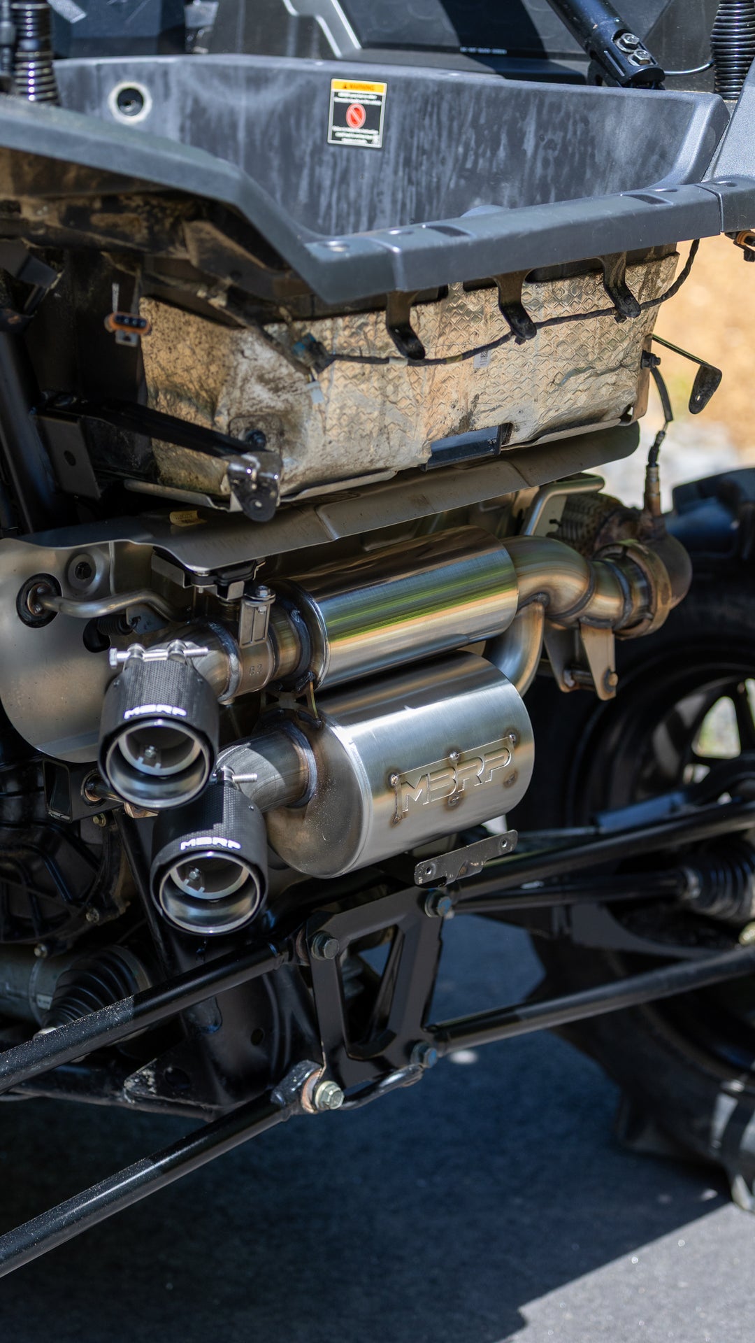 MBRP 2024-Up Polaris RZR XP 1000 Slip-on Stacked Dual-out Active Performance Exhaust AT-9536AS