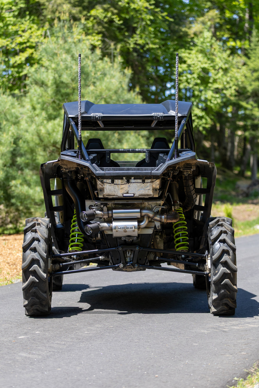 MBRP 2024-Up Polaris RZR XP 1000 Slip-on Stacked Dual-out Active Performance Exhaust AT-9536AS