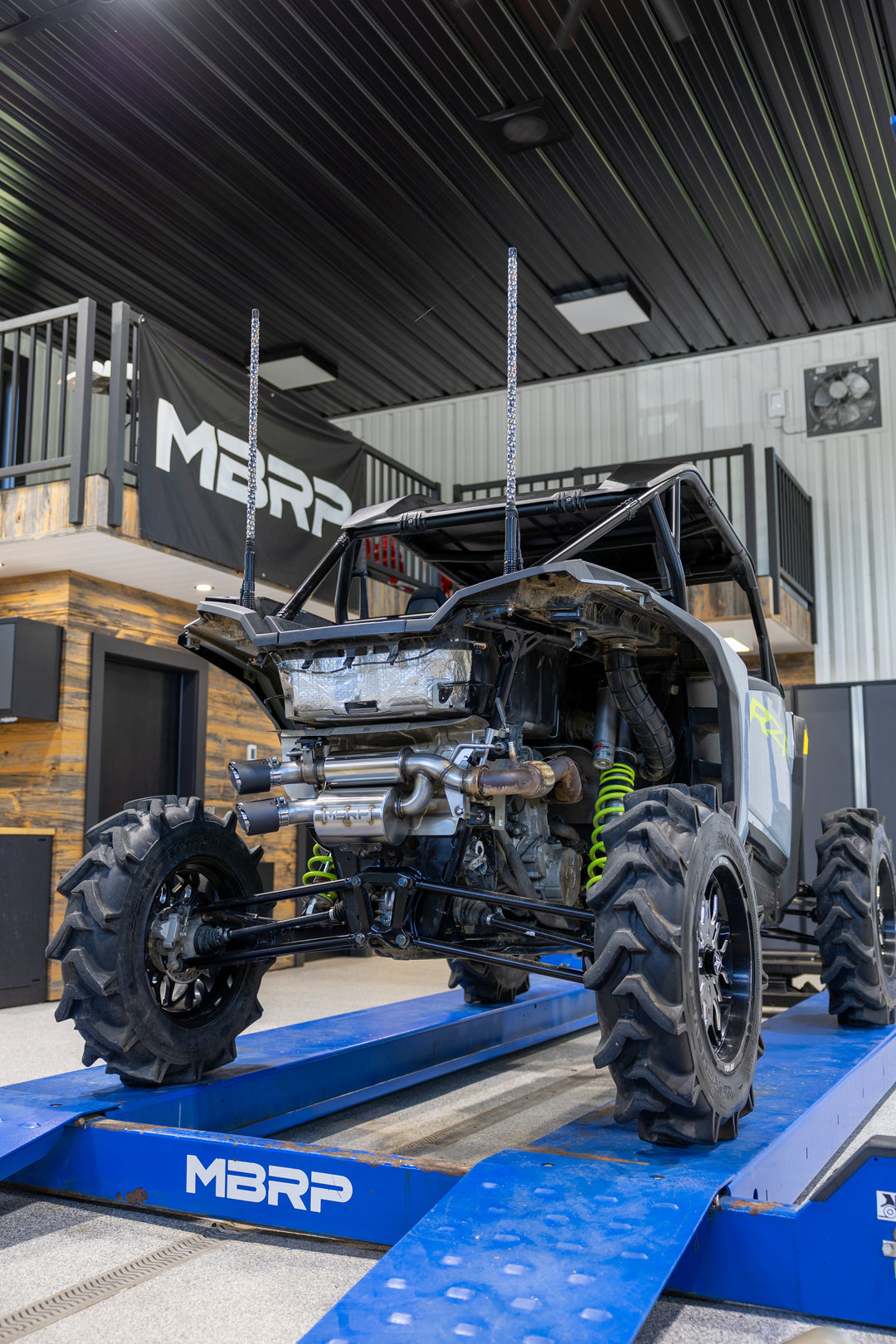 MBRP 2024-Up Polaris RZR XP 1000 Slip-on Stacked Dual-out Active Performance Exhaust AT-9536AS