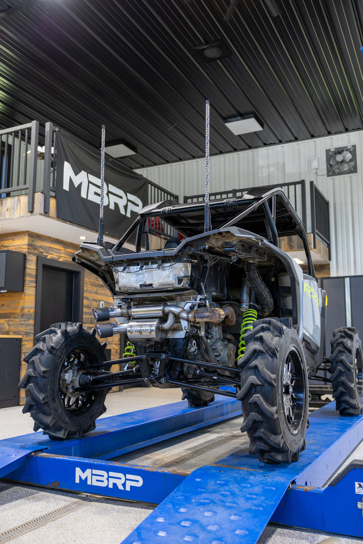 MBRP 2024-Up Polaris RZR XP 1000 Slip-on Stacked Dual-out Active Performance Exhaust AT-9536AS