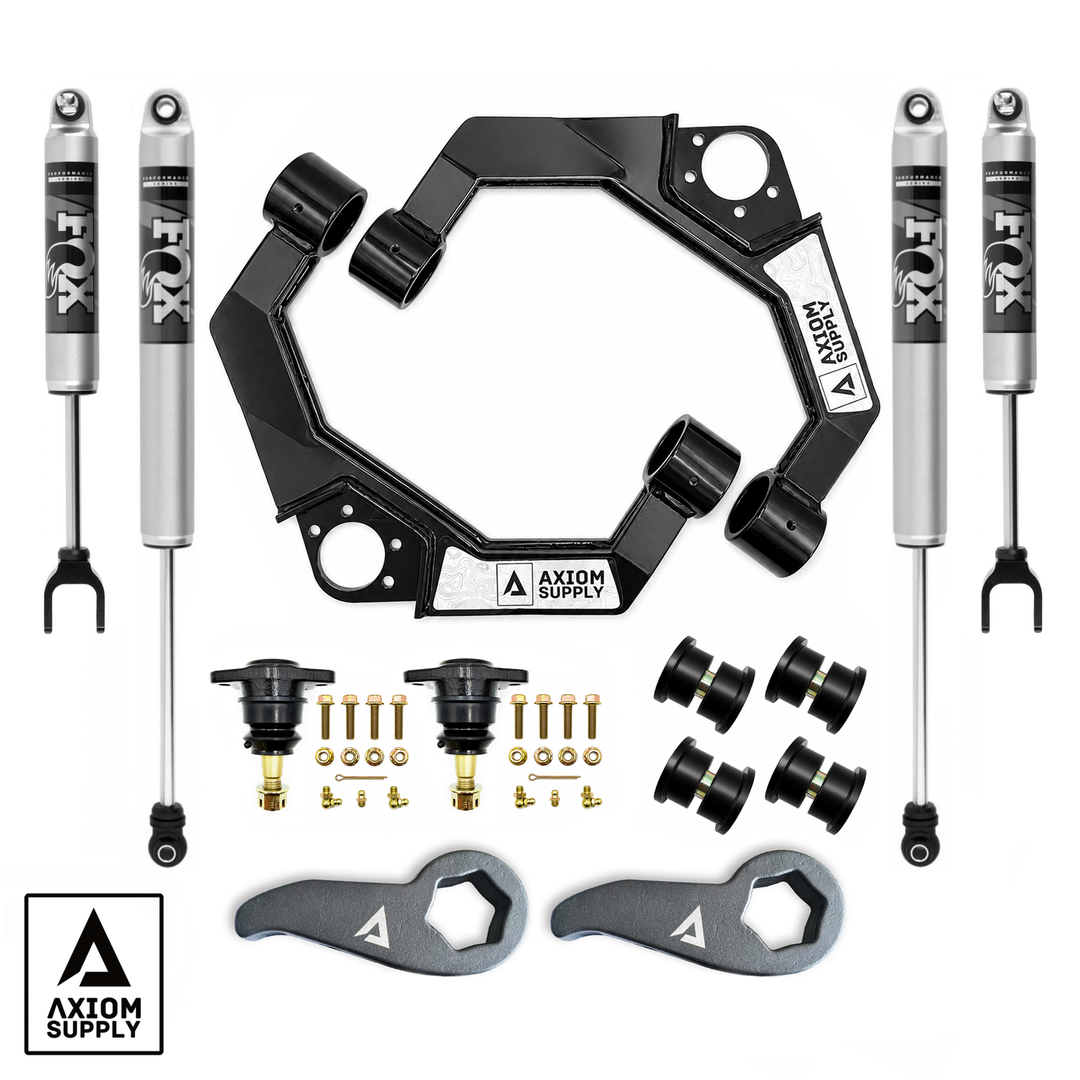 Axiom Supply Stage 3 FOX 2.0" Performance Leveling System GM HD Truck 2500 / 3500 Silverado / Sierra 2020-2026