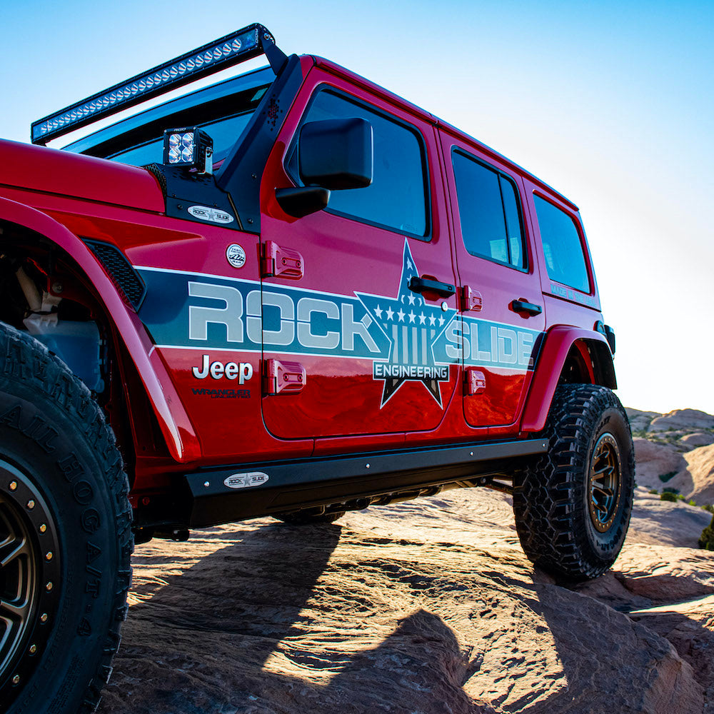 Jeep JL Side Step Sliders For 18-23 Wrangler JL 4 Door Models Set Rock Slide Engineering BD-SS-300-JL4