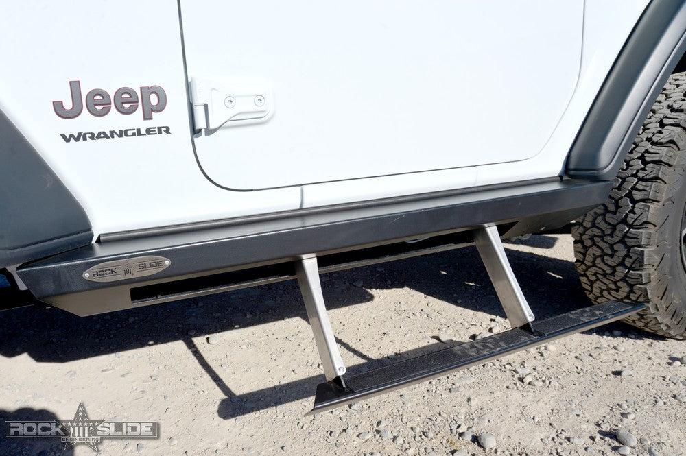 Jeep JL Side Step Sliders For 24-25 Wrangler JL 2 Door Models Set Rock Slide Engineering BD-SS-301-JL2
