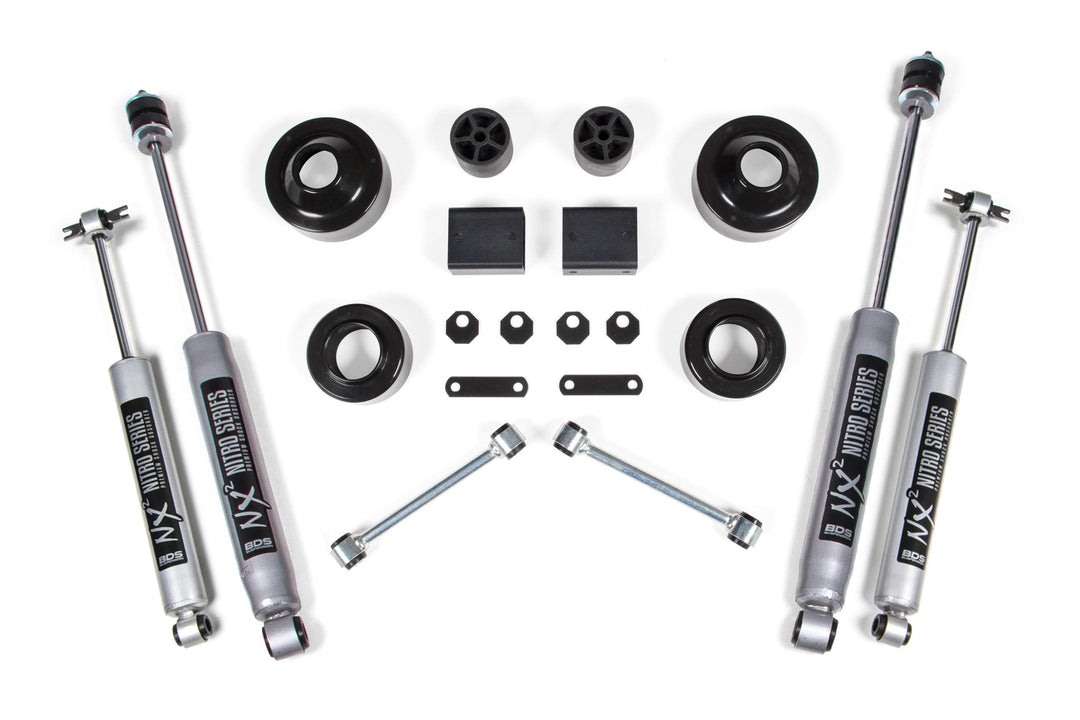 2 Inch Lift Kit Coil Spacer Jeep Wrangler JK 07-11 2-Door Fox 2.0 Performance Shocks BDS1401FS