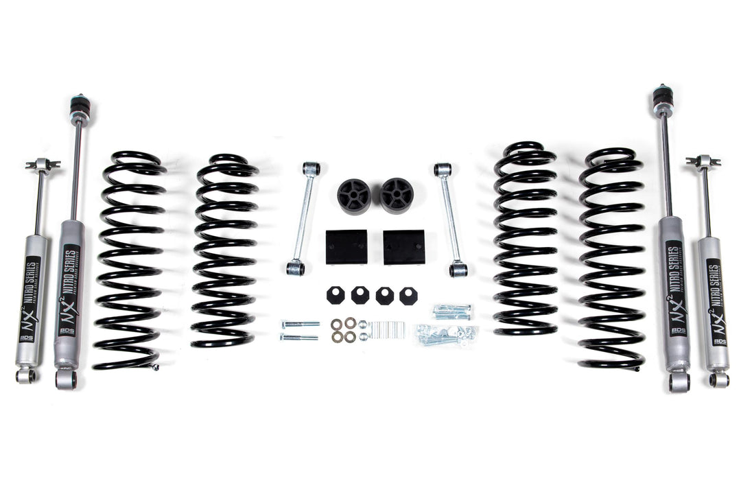 2 Inch Lift Kit Coil Spring Jeep Wrangler JK 07-11 4-Door Fox 2.0 Performance Shocks BDS1402FS