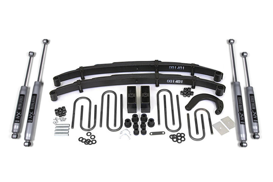 4 Inch Lift Kit Chevy/GMC 3/4 Ton Truck/Suburban 88-91 4WD 4 Inch Block Kit w/ Add a Leaf Fox 2.0 Performance Shocks BDS140FS