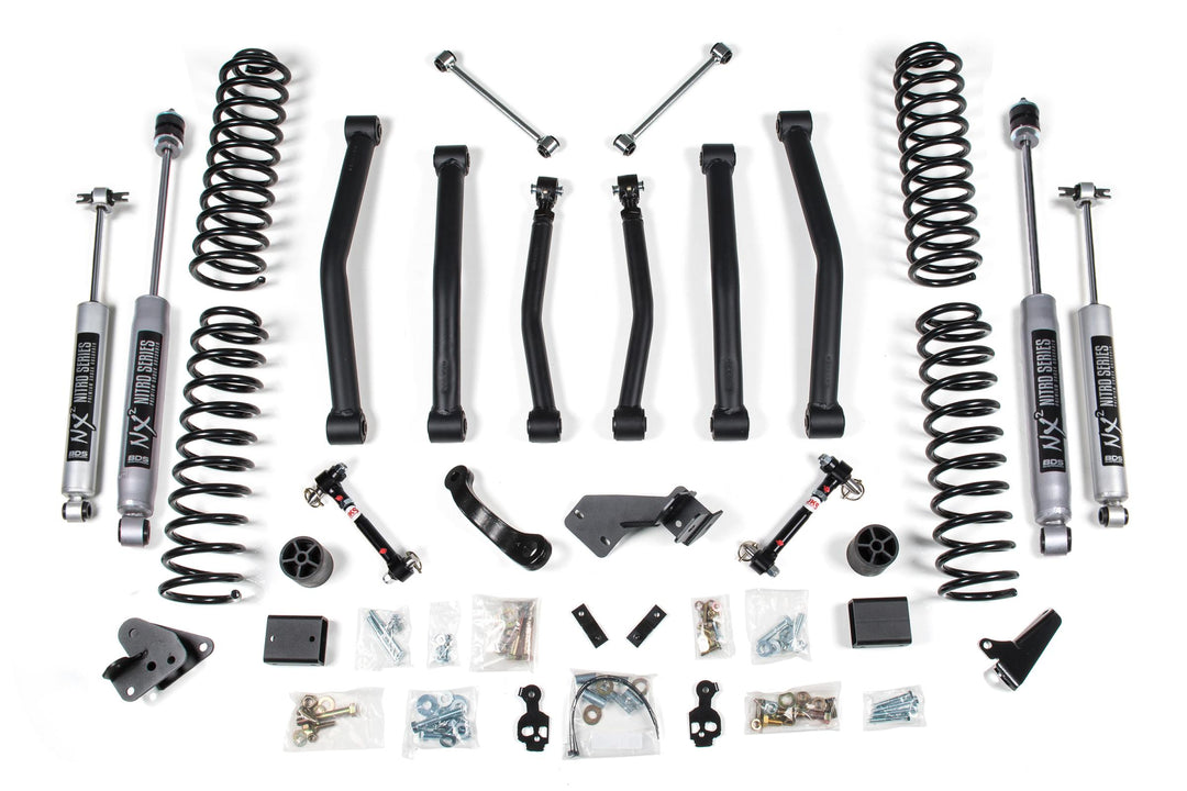 4.5 Inch Lift Kit Jeep Wrangler JK 07-11 4-Door Sway Bar Disconnects Fox 2.5 Performance Elite Shocks BDS1413FPE