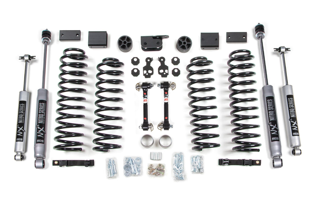 3 Inch Lift Kit Jeep Wrangler JK 12-18 2-Door Sway Bar Disconnects Fox 2.0 Performance Shocks BDS1415FS
