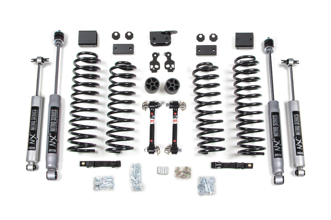 3 Inch Lift Kit Jeep Wrangler JK 07-11 2-Door Fixed Sway Bar Links NX2 Nitro Shocks BDS1424H