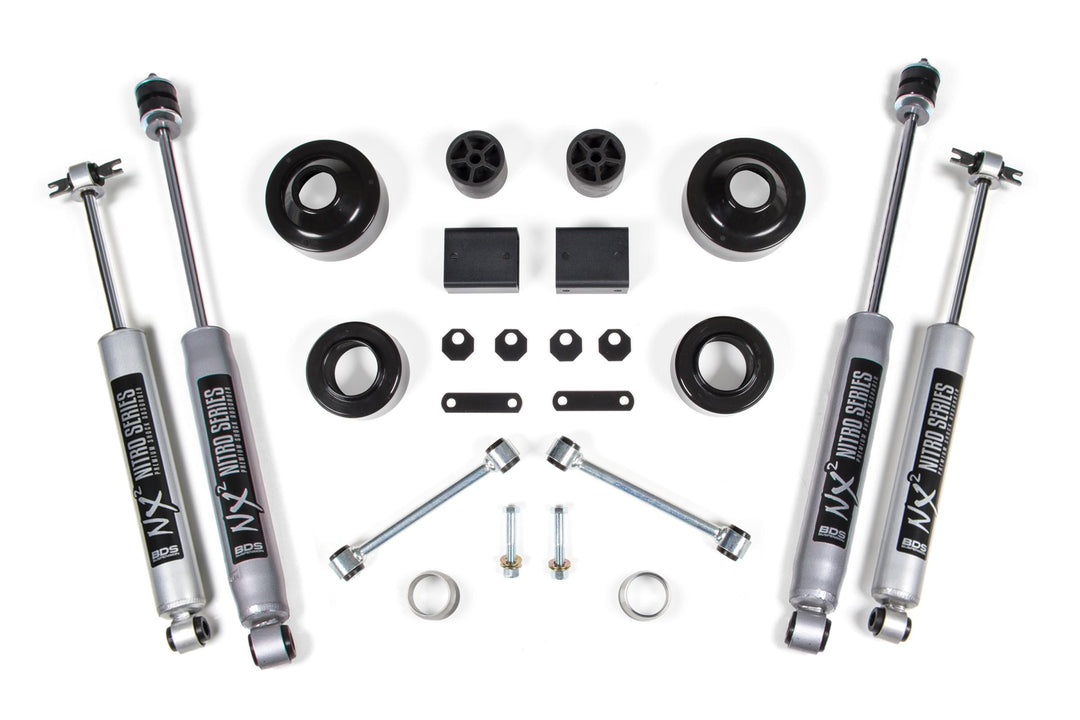 2 Inch Lift Kit Coil Spacer Jeep Wrangler JK 12-18 2-Door Fox 2.0 Performance Shocks BDS1429FS