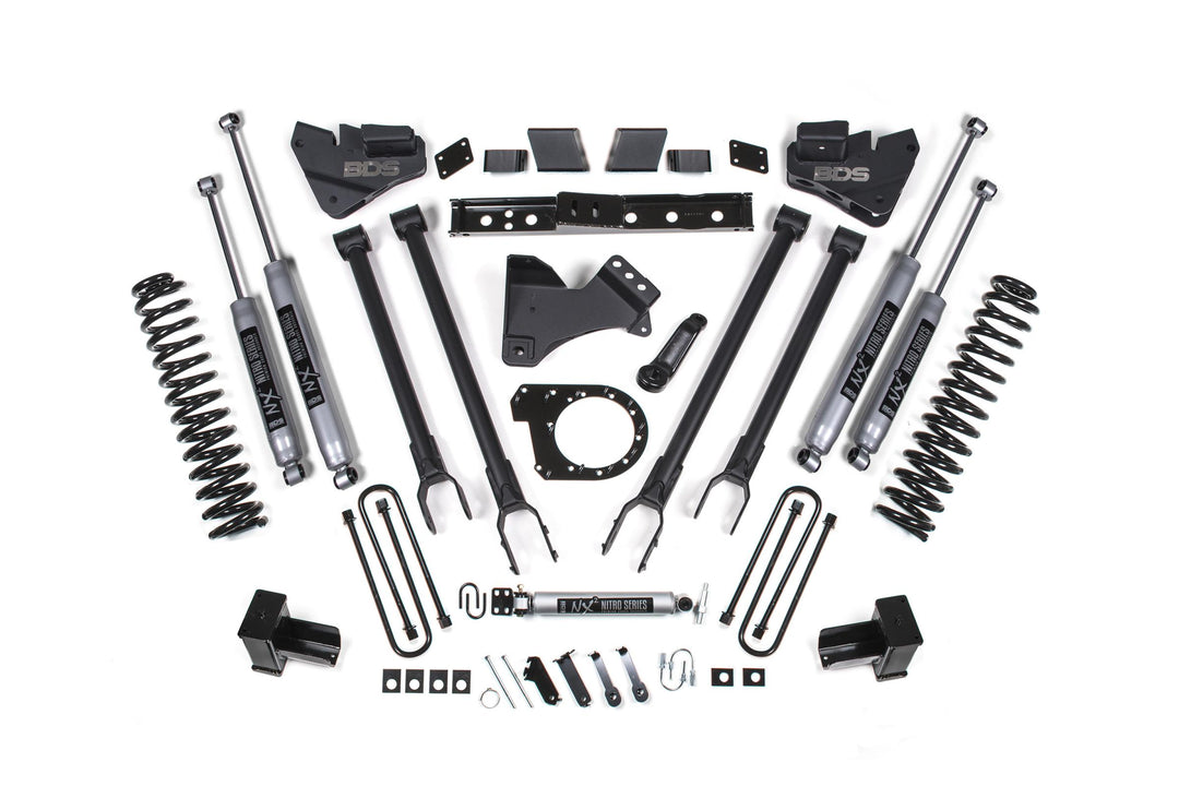 6 Inch Lift Kit 4-Link Conversion Ford F250/F350 Super Duty 17-19 4WD Diesel Leaf Springs Fox 2.0 Performance Shocks BDS1529FS