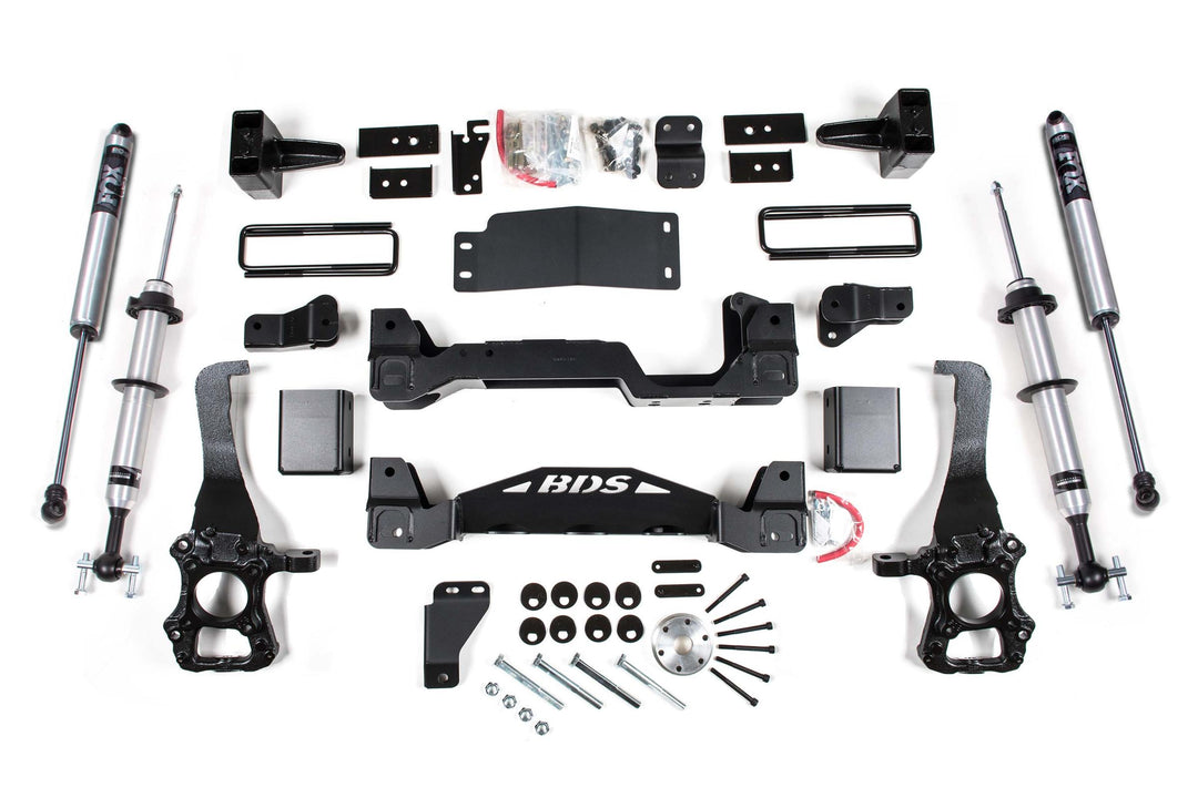 6 Inch Lift Kit FOX 2.0 Internal Floating Piston Strut Ford F150 15-20 4WD 5 Inch Block With Fox 2.0 Performance Shocks BDS1532FSR