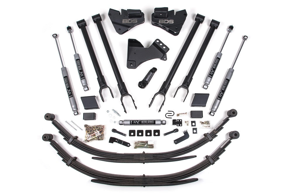 5 Inch Lift Kit w/ 4-Link Ford F250/F350 Super Duty 20-22 4WD Gas Leaf Springs NX2 Nitro Shocks BDS1570H