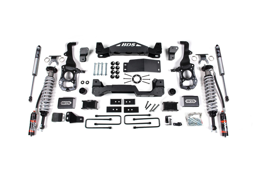 4 Inch Lift Kit FOX 2.5 Performance Elite Coil-Over Ford F150 21-24 4WD 3 Inch Block BDS1583FPE