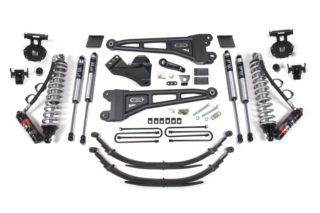 6 Inch Lift Kit w/ Radius Arm FOX 2.5 Performance Elite Coil-Over Conversion Ford F250/F350 Super Duty 11-16 4WD Diesel Factory 2 Inch Rear Blocks BDS1592FPE