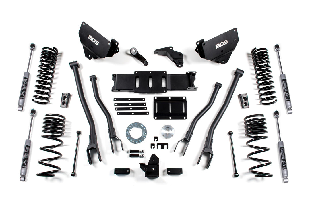 5.5 Inch Lift Kit w/ 4-Link Ram 2500 14-18 4WD Gas Fox 2.5 Performance Elite Shocks BDS1606FPE