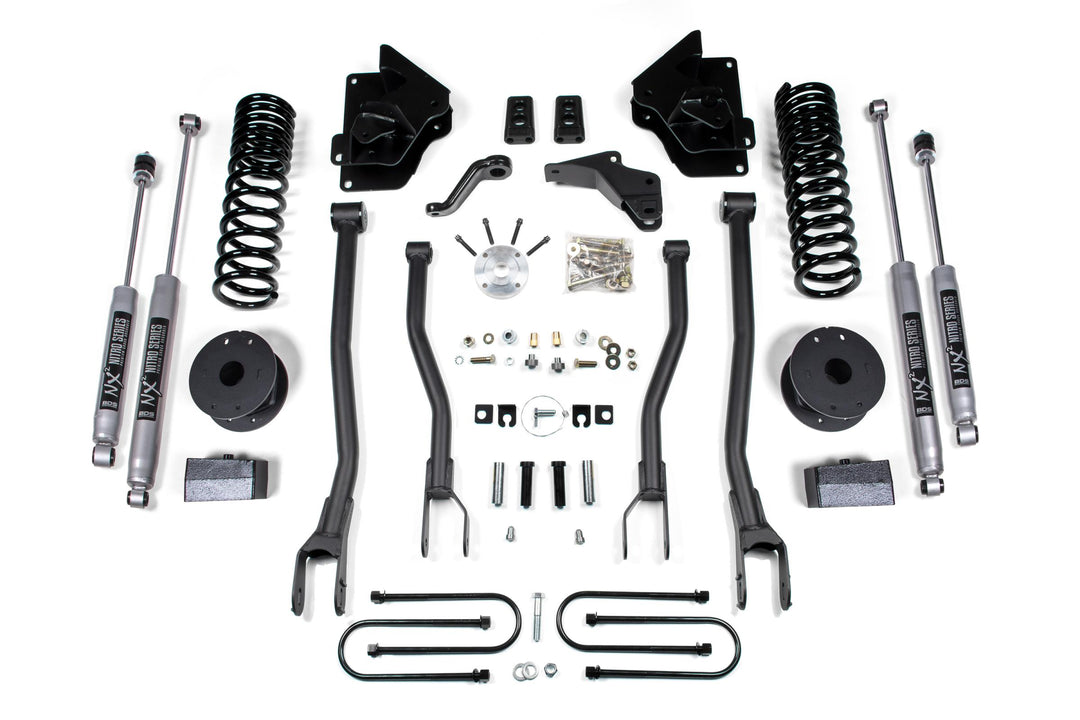 4 Inch Lift Kit w/ 4-Link Ram 3500 w/ Rear Air Ride 13-18 4WD Gas Fox 2.0 Performance Shocks BDS1646FS