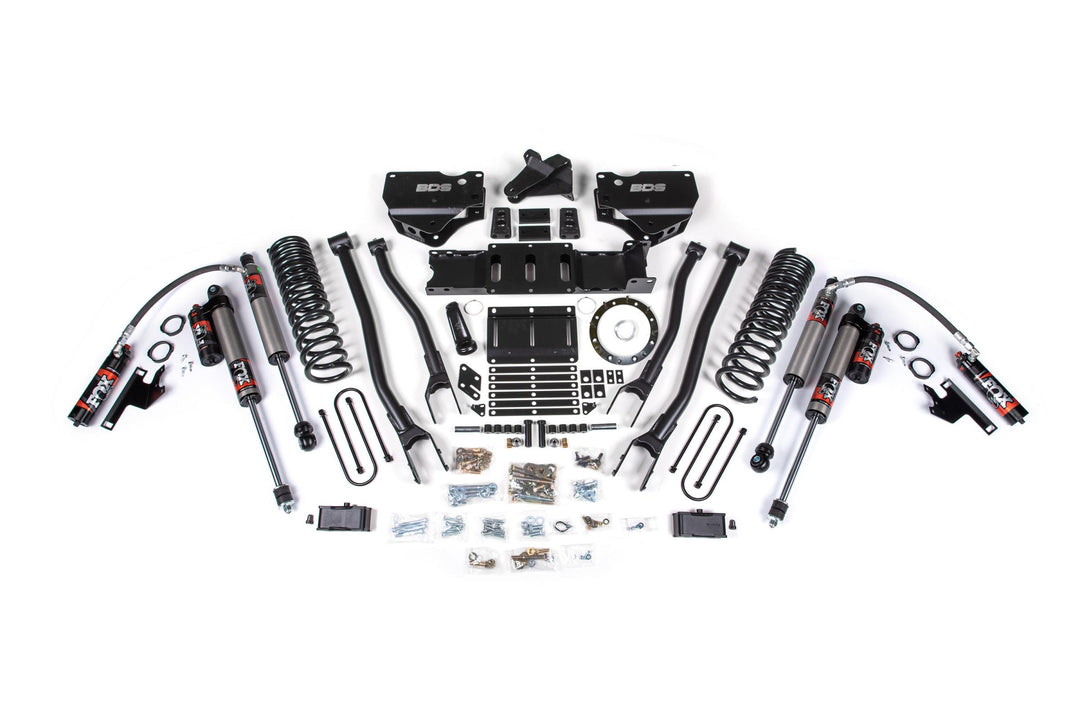 4 Inch Lift Kit w/ 4-Link Ram 3500 19-23 4WD Gas With Factory Overload Leaf Fox 2.5 Performance Elite Shocks BDS1677FPE