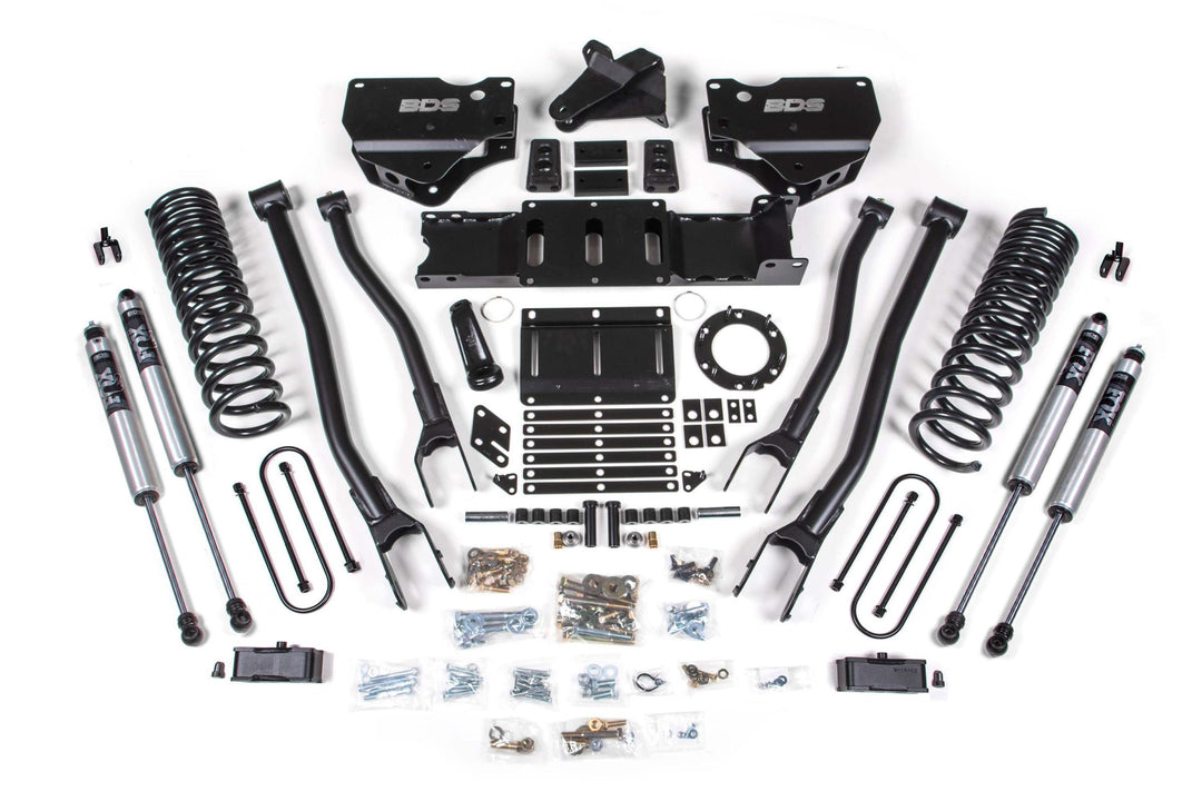 4 Inch Lift Kit w/ 4-Link Ram 3500 19-23 4WD Gas With Factory Rear Overload Leaf FOX 2.0 Performance BDS1679FS