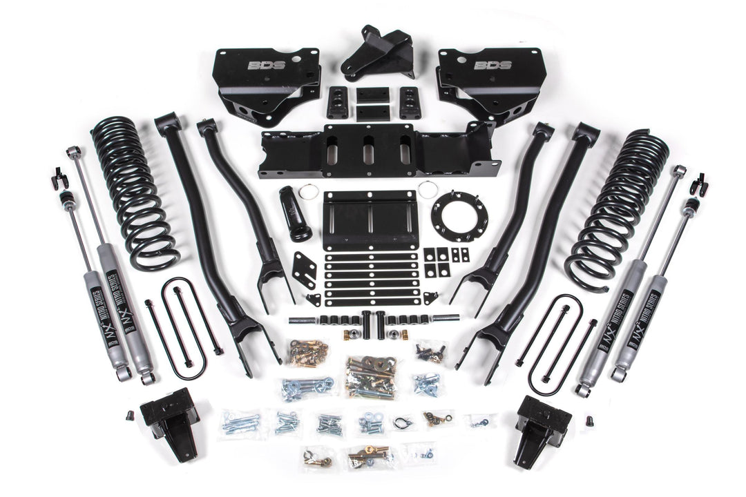 6 Inch Lift Kit w/ 4-Link Ram 3500 19-24 4WD Diesel With Facotry Rear Overload Leaf 8 Bolt Fox 2.5 Performance Elite BDS1693FPE